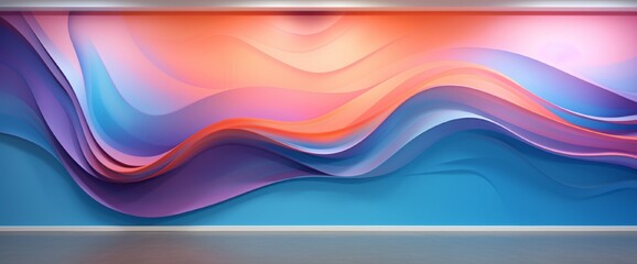 Wall Mural - fluid lines and gradients create a surreal 3d mural with a sense of movement and depth. the design e