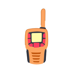 Poster - transmitter walkie talkie cartoon. hand talky, phone wireless, man black transmitter walkie talkie sign. isolated symbol vector illustration