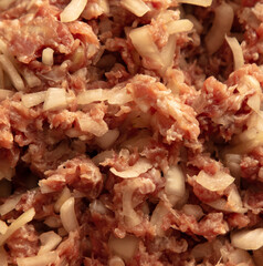 Poster - Minced meat and onions as a background