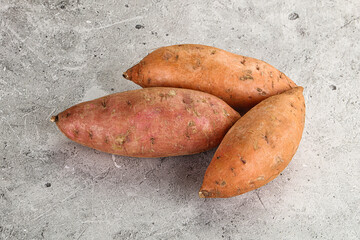 Raw ripe sweet potato heap