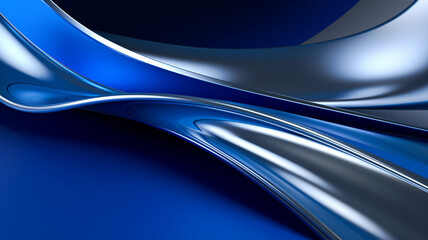 Wall Mural - Shiny metal silver and blue background