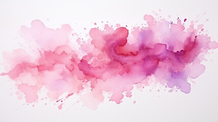 Canvas Print - Beautiful abstract pink watercolor on white background