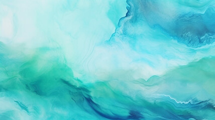 Wall Mural - Abstract teal to blue watercolor paint background