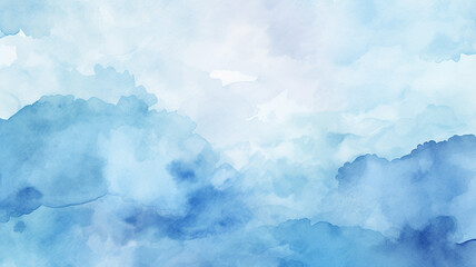 Wall Mural - blue watercolor on white background
