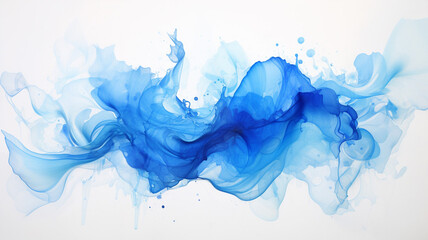 Wall Mural - blue to dark splash of paint watercolor on paper