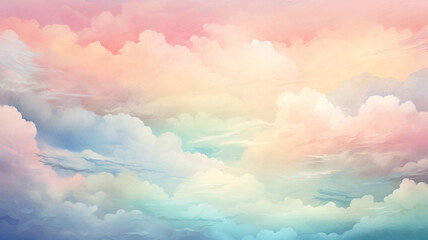 Wall Mural - Colorful watercolor background of beautiful sunset