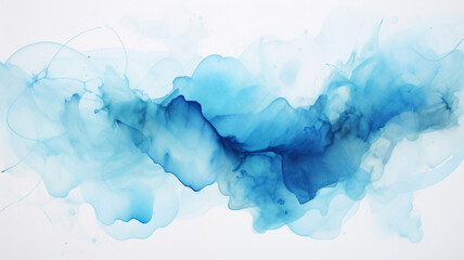 Wall Mural - Blue splash watercolor on white background illustration