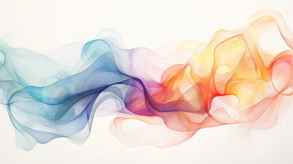 Canvas Print - Tender abstract watercolor splash drawing on a paper image