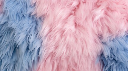   whimsical allure of fluffy eco fur, beautifully rendered in baby pink and blue, resembling the enchanting texture of cotton candy