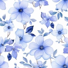  Seamless watercolor pattern with flowers and leaves. Floral pattern for wallpaper or fabric.