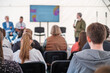 © Anton Gvozdikov - Businessman giving presentation to male colleagues in conference hall