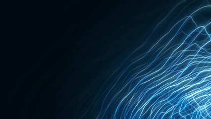 Wall Mural - blue fractal waves: futuristic motion and high-tech energy flow