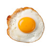 a fried egg on a piece of toast on a white background.  generative ai