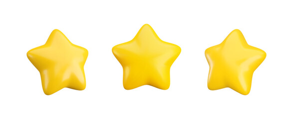 Wall Mural - vector 3d gold star icons set on white background. cute realistic cartoon 3d render, glossy yellow s