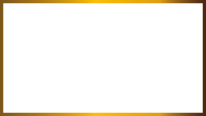 Rectangle gold frame design isolated on transparent background. Empty rectangle border oriental style.