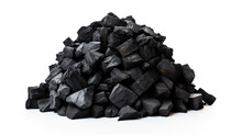 A Pile Of Black Coal Isolated On A White Background