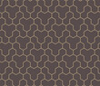 Geometric abstract vector hexagonal seamless background. Geometric modern brown and golden ornament. Seamless modern pattern