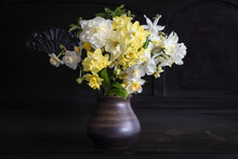 Bouquet Of Different Varieties Of Daffodils