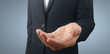 © denphumi - Open palm  hand gesture empty