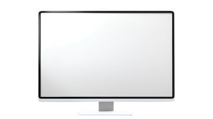 A sleek computer monitor with a vibrant blank white screen isolated on a transparent background, Generative AI