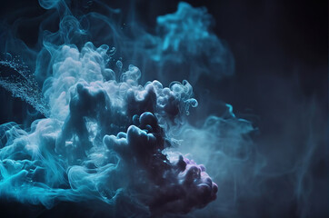 Smoke Cloud Particulars Blue Glitter Background