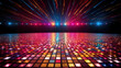 © AstraNova - the disco floor glows and shines against a backdrop of colorful lights