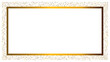 Rectangle gold glitter frame isolated on transparent background. Cut-Out border full hd scale ratio.