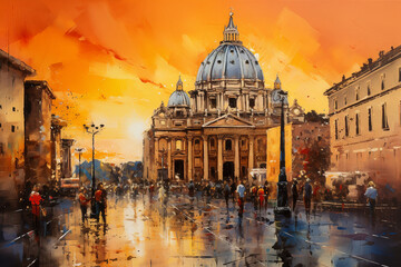 Wall Mural - saint peter basilica city