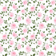 pink flowers pattern with greens seamless pattern background