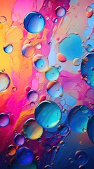 Poster - bubbles with light, a colorful background,