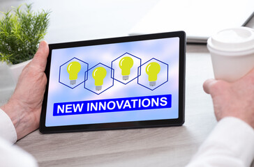 Poster - New innovations concept on a tablet