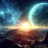 Fototapeta Kosmos - space art, incredibly beautiful science fiction wallpaper. endless universe.galaxy night panoramic 