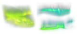 Bright colorful aurora borealis set on transparent background