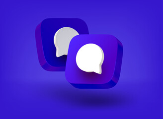 Poster - Speech cloud icons. Conversation concept. 3d vector illustration
