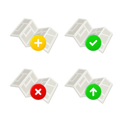 Aufkleber - Map icons set with different pictograms. 3d vector icons set isolated on white background