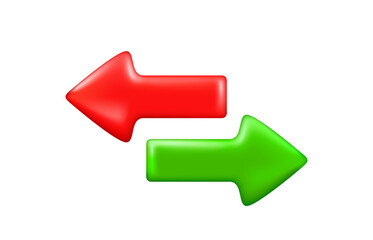 Poster - Red and green arrows. 3d vector element