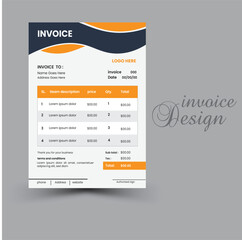 invoice design template. corporate vector art. 