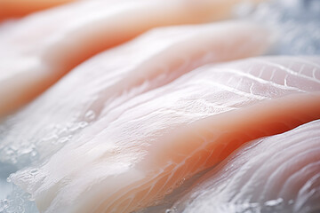 Close up of raw pangasius fish filet