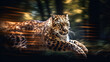 tiger running motion blur