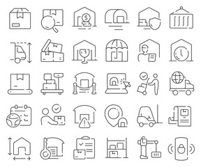 Poster - Storage line icons collection. Thin outline icons pack. Vector illustration eps10