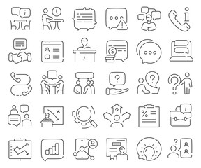 Wall Mural - Consulting line icons collection. Thin outline icons pack. Vector illustration eps10