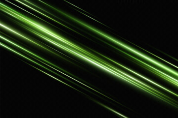 Wall Mural - vector illustration in green color. set of lighting effects. glare and flashes. bright rays of light