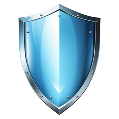 Canvas Print - 3d illustration of a blue shield on a transparent background