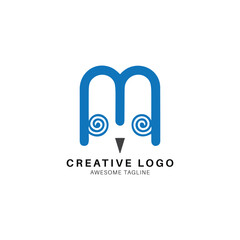 Wall Mural - M letter logo design icon