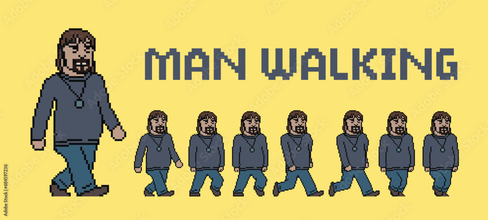 pixel art style illustration vector 8 bit 8-bit character set retro ...