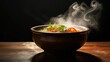 Wisps of Steam Rising from a Bowl of the Beloved and Flavorful Popular Soup, Tempting the Senses