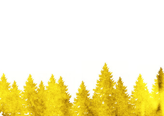 Wall Mural - golden trees autumn silhouette transparent background clip art