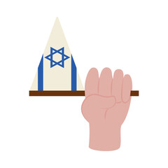 Sticker - israel pennat illustration