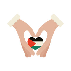 Sticker - palestine heart on hands