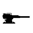 © Moleng24 - Turret gun silhouette icon vector. Automatic turret silhouette can be used as icon, symbol or sign. Turret gun icon vector for design of weapon, military, army or war